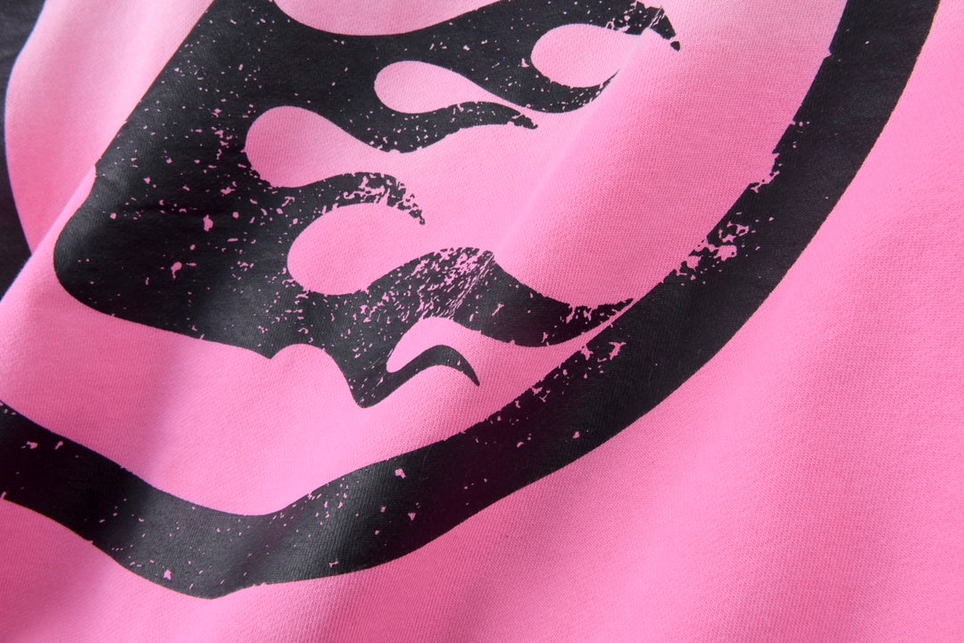 Hellstar HS Logo Zip Up Hoodie Pink