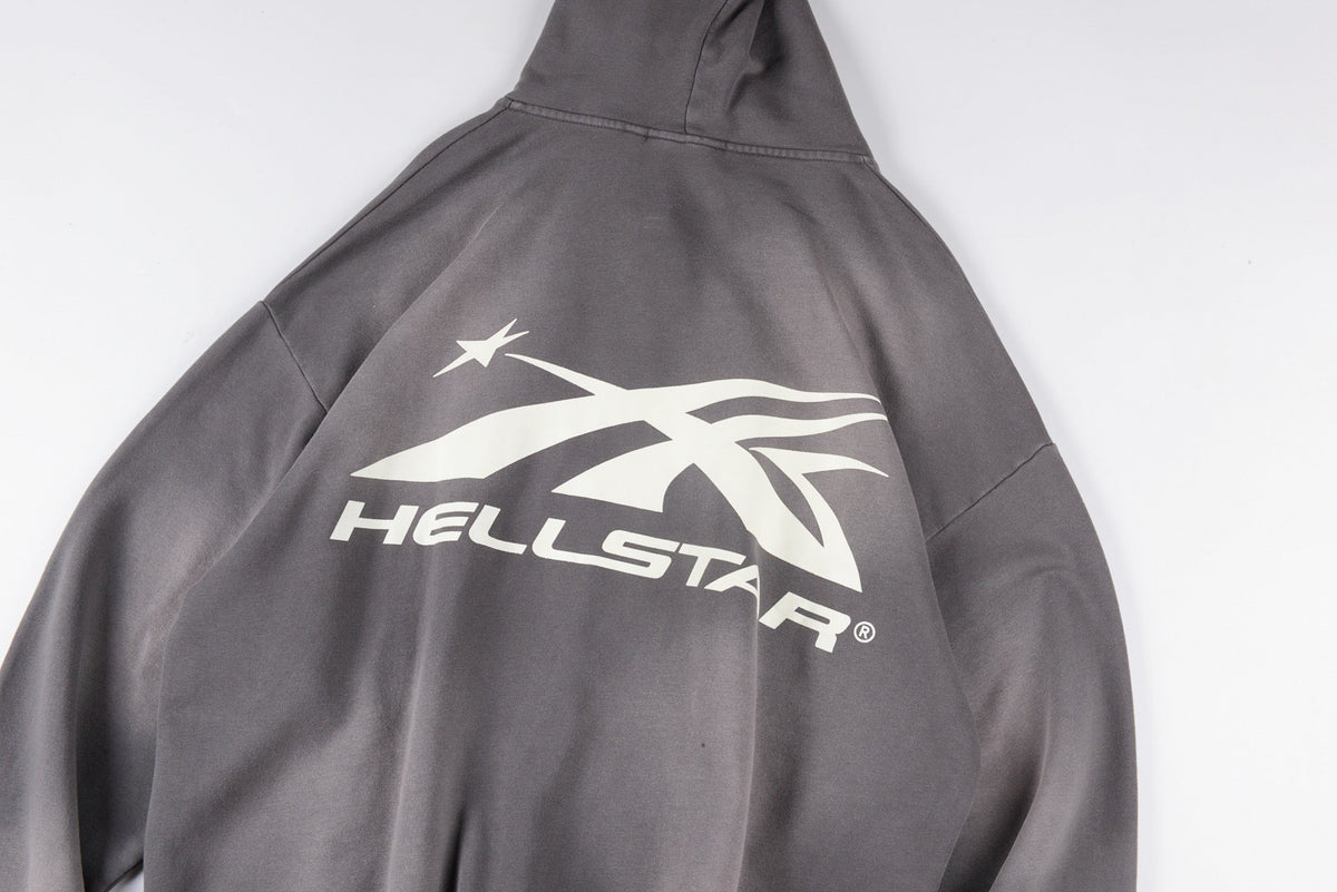 Hellstar HS Logo Zip Up Hoodie Black