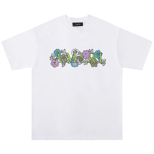 AMIRI flower letter logo print T-Shirts AMIRI