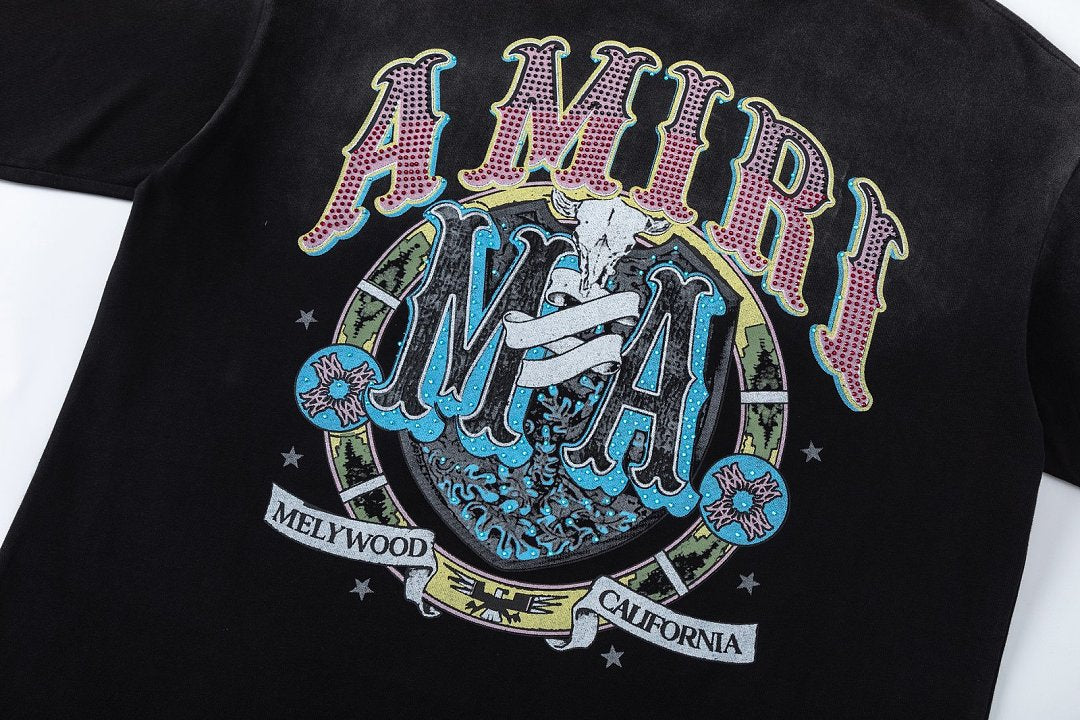 AMIRI crystal-embellished logo-print T-shirt