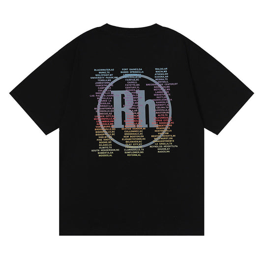 RHUDE micro-logo letter racing print T-shirt RHUDE