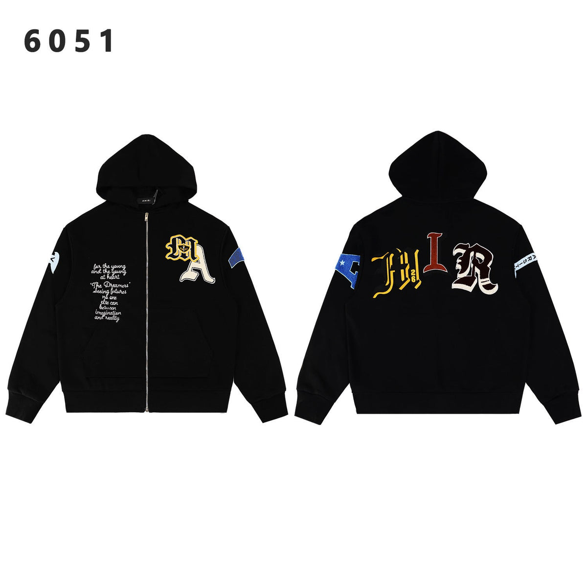 AMIRI Varsity Patch zip-fastening hoodie