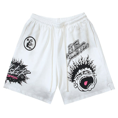 Hellstar Classic Letter Avatar Washed Shorts