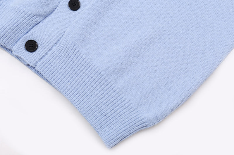 AMIRI Cotton V-Neck Bones Cardigan Sweater Blue AMIRI