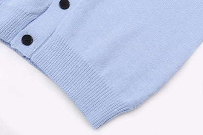 AMIRI Cotton V-Neck Bones Cardigan Sweater Blue AMIRI