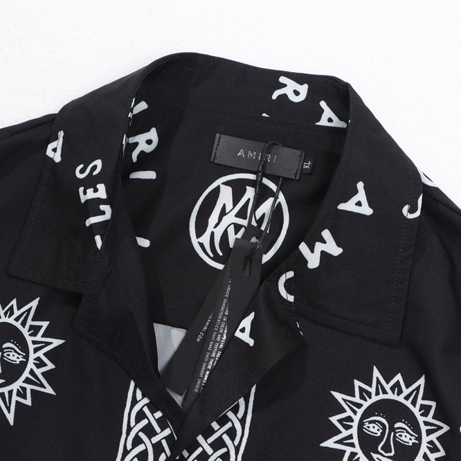 AMIRI Ouija Board Bowling Shirt In Black AMIRI