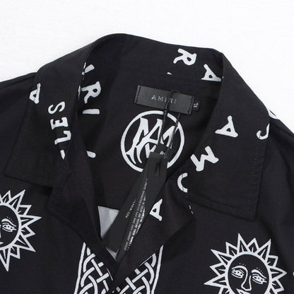 AMIRI Ouija Board Bowling Shirt In Black AMIRI