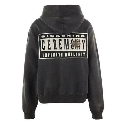 SAINT MICHAEL Denim Tears Logo-Print Distressed Cotton-Jersey Hoodie SAINT MICHAEL