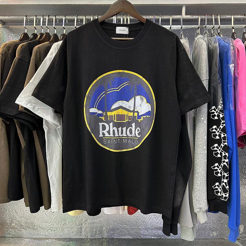 RHUDE Saint Malo Castle Print T-Shirts RHUDE