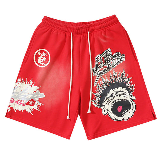 Hellstar Classic Letter Avatar Washed Shorts