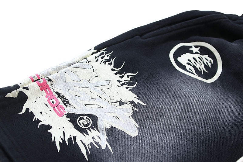 Hellstar Classic Letter Avatar Washed Shorts