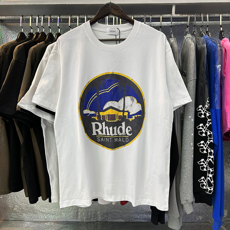 RHUDE Saint Malo Castle Print T-Shirts RHUDE