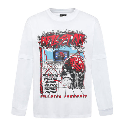 Hellstar Studios Designer Graphic Print Long Sleeve Tee