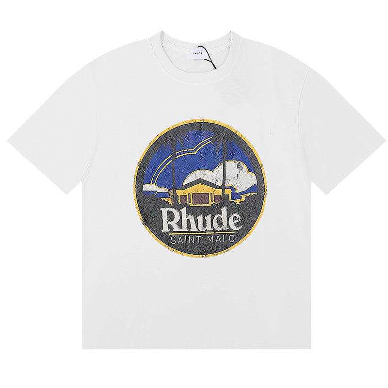 RHUDE Saint Malo Castle Print T-Shirts RHUDE