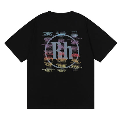 RHUDE micro-logo letter racing print T-shirt RHUDE