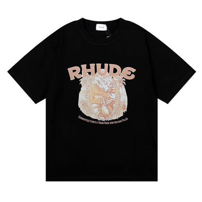 RHUDE letter wheat ear fruit print T-shirts RHUDE