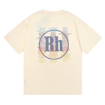 RHUDE micro-logo letter racing print T-shirt RHUDE