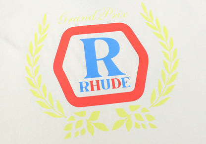 RHUDE micro-label wheat ear letter printing t-shirt RHUDE