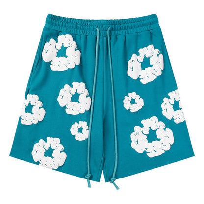 Denim Tears The Cotton Wreath Shorts Lake Blue DENIM TEARS