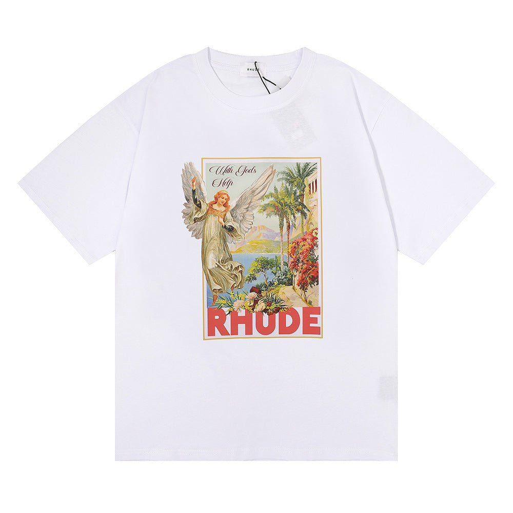 RHUDE Micro Logo Angel Letter Print T-Shirt RHUDE