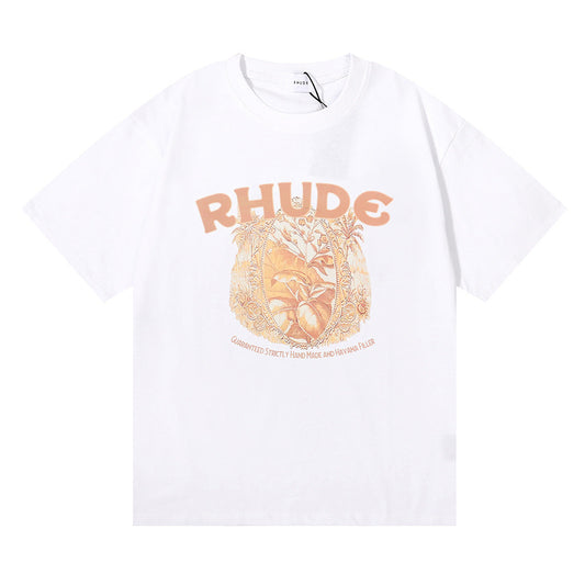 RHUDE letter wheat ear fruit print T-shirts RHUDE