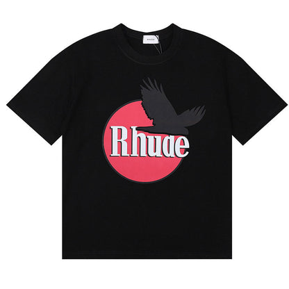 RHUDE Black dove lettering print T-Shirts RHUDE