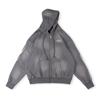 Hellstar Studded Flame Zip-Up Hoodie