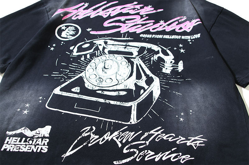 HELLSTAR Girls' Telephone Print T-shirt