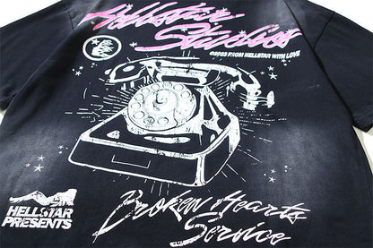 HELLSTAR Girls' Telephone Print T-shirt
