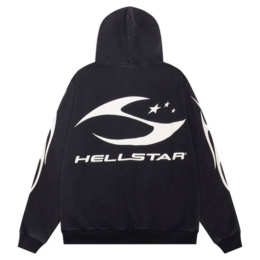Hellstar Flame Printed Zip Hoodie